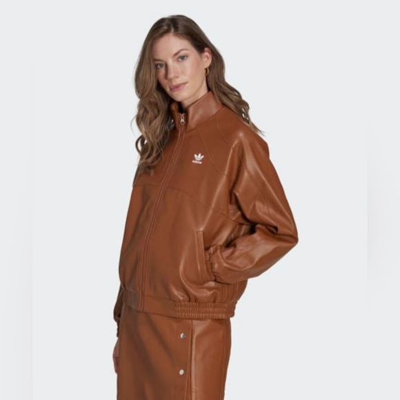 Adidas Trefoil faux leather jacket - Picture 2 of 8